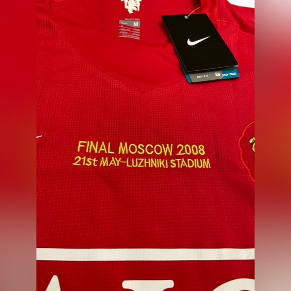 Manchester United 2008 CRISTIANO RONALDO #7 Vintage Soccer Jersey Final Moscow - Picture 7 of 13